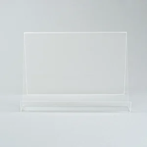 Expositor em acrílico transparente para panfleto 21x15cm - Porta panfleto de mesa ideal para lojas, escritórios e recepções